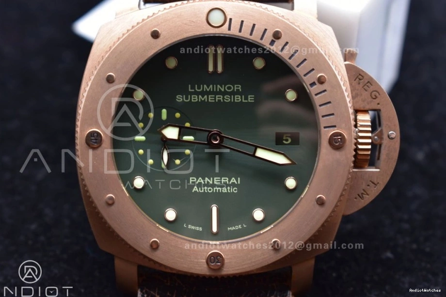 Strap PAM382 Super V Clone N WrinkleFree P.9000 Brown Best Distressed Edition VSF Bronzo 987 1:1 Calfskin on 0806